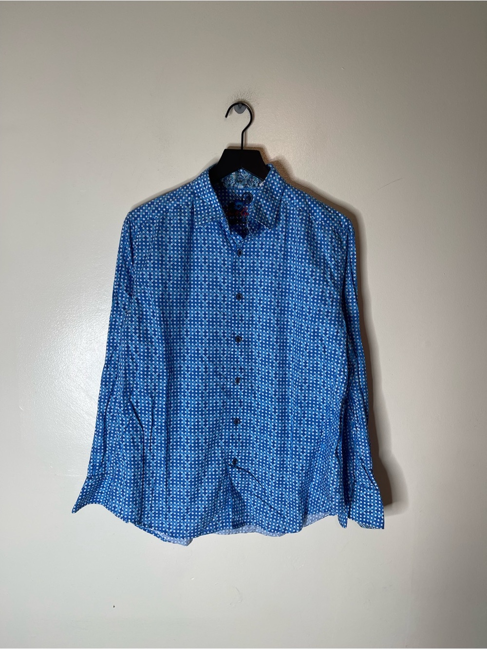 Robert Graham Geometric Long Sleeve Button Shirt Classic Fit Medium Mens